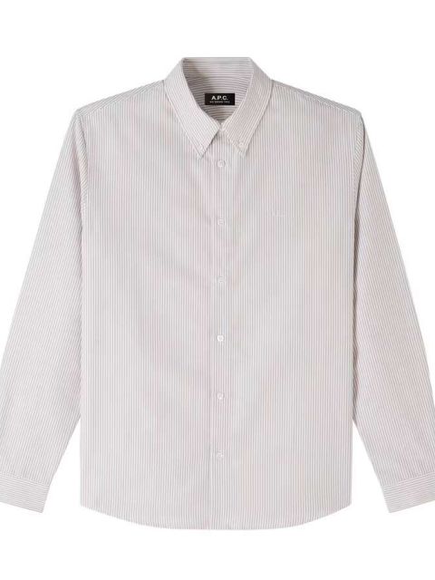 Hemd Greg streifen weiß/beige