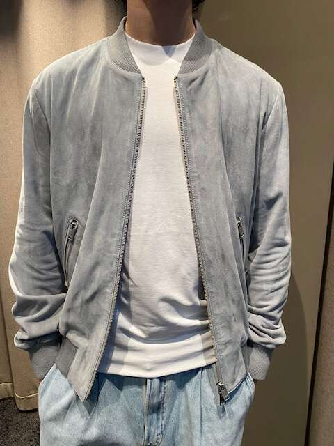 Lederblouson Didier hellblau_01