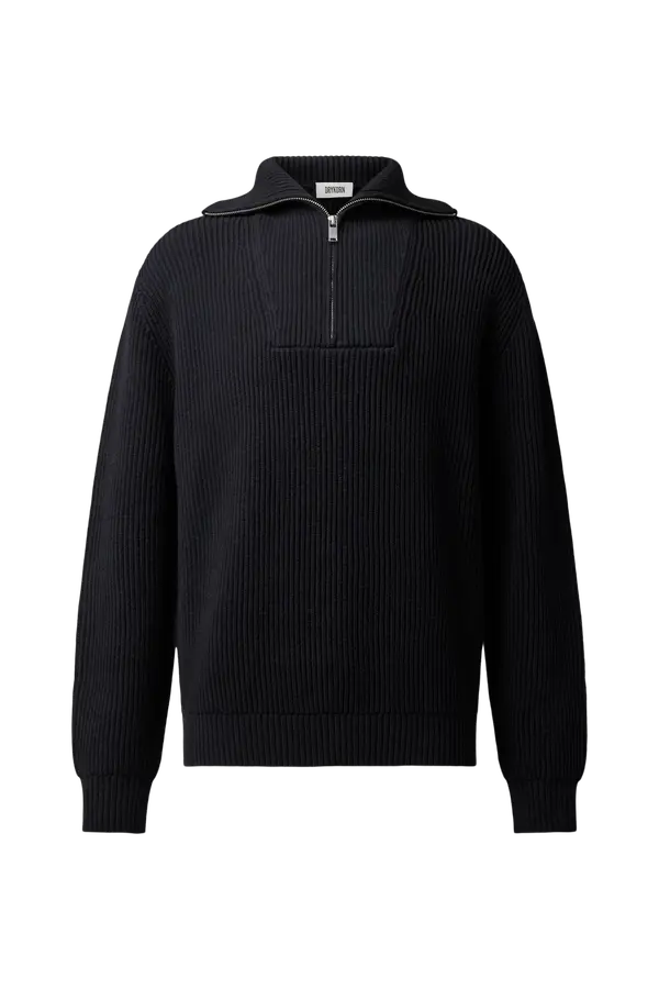 Half Zip Pullover Manuelo_2 schwarz