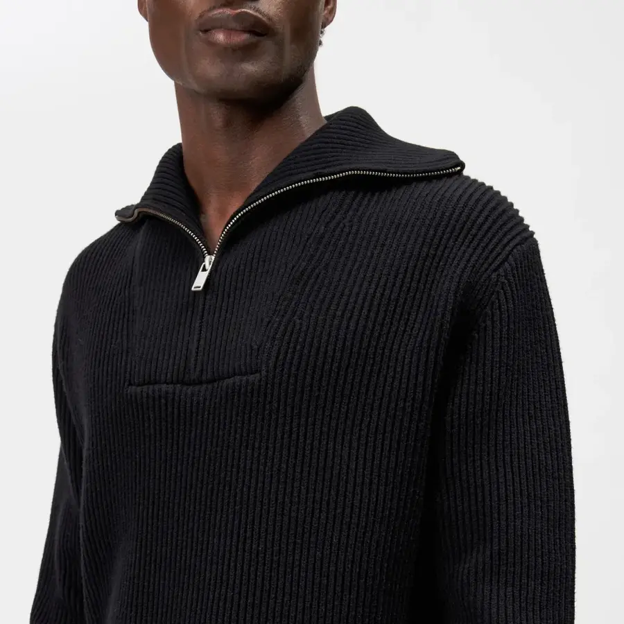 Half Zip Pullover Manuelo_2 schwarz_01