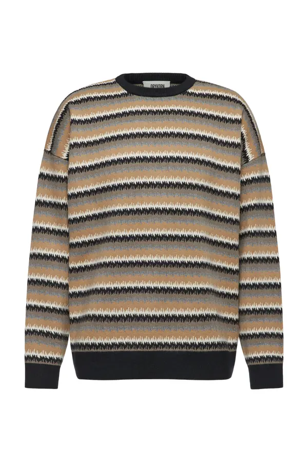 Pullover Neelio Jacquard-Muster schwarz