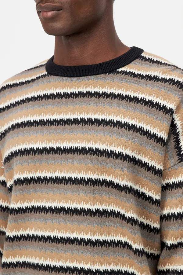 Pullover Neelio Jacquard-Muster schwarz_01