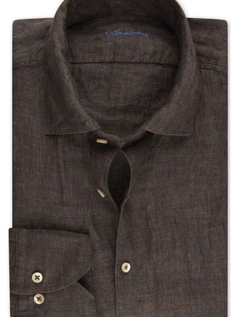 Leinenhemd Slimline braun
