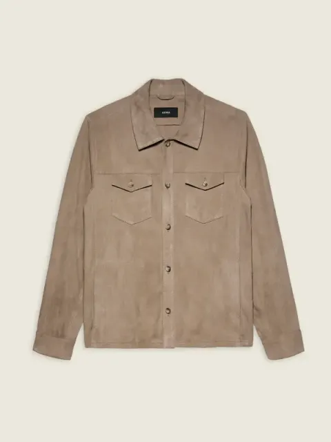 Lederhemd Dex grey taupe