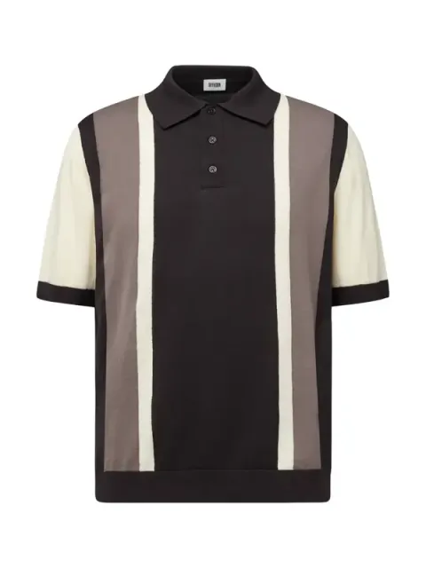 Strickpolo Tamian braun Streifenmuster