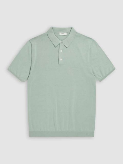 Knit Polo Shirt blue agave