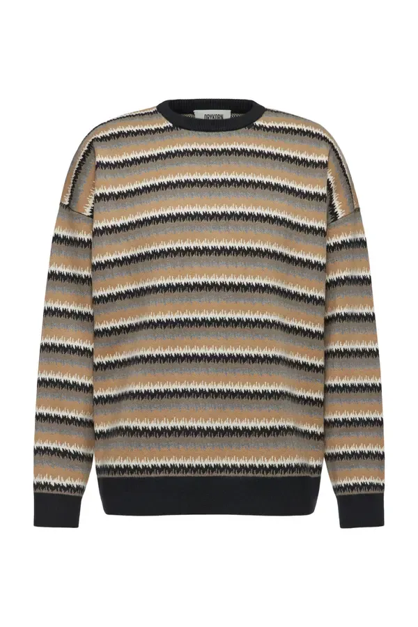 Pullover Neelio Jacquard-Muster schwarz