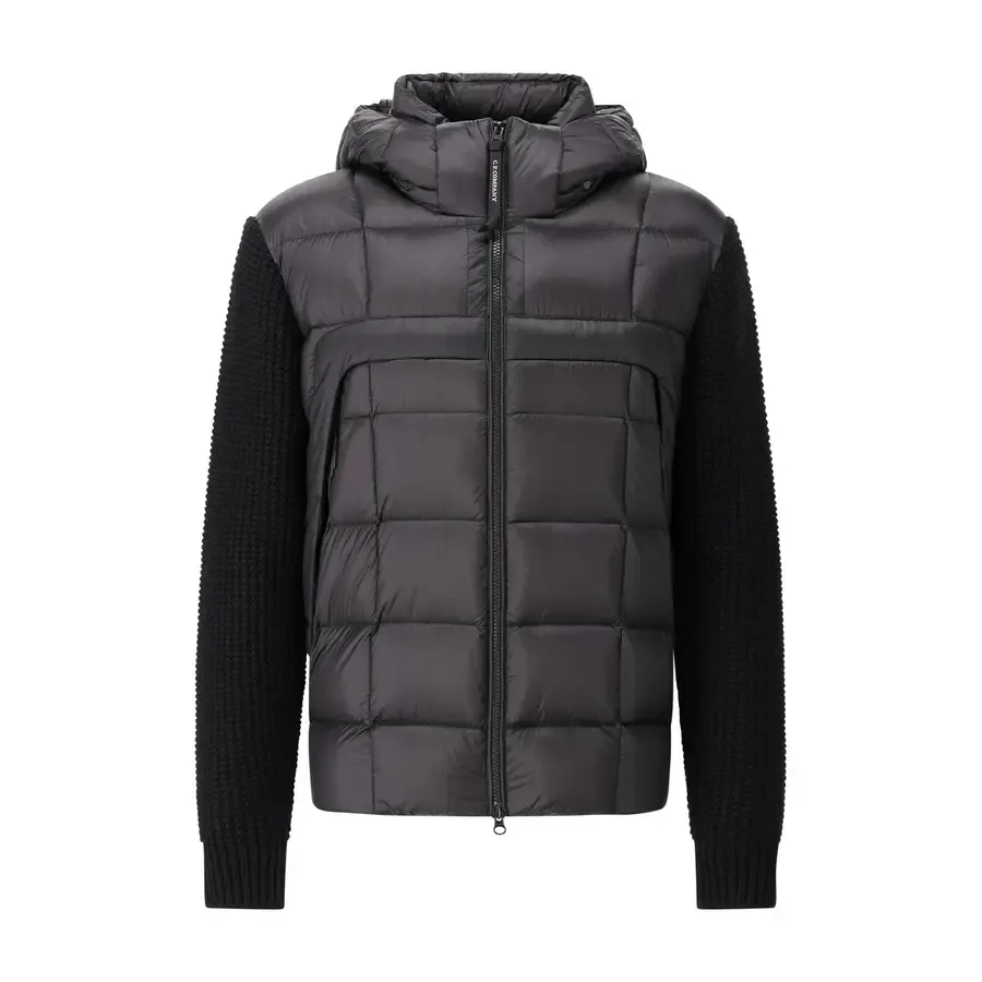 Steppjacke mit Strickeinsätzen schwarz
