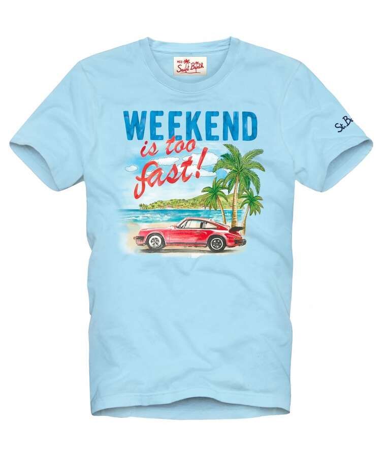T-Shirt Weekend is too fast! hellblau_04