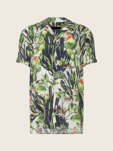 Kurzarm Hemd Bijan floral print grün