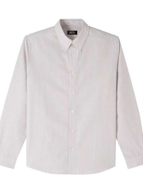 Hemd Greg streifen weiß/beige