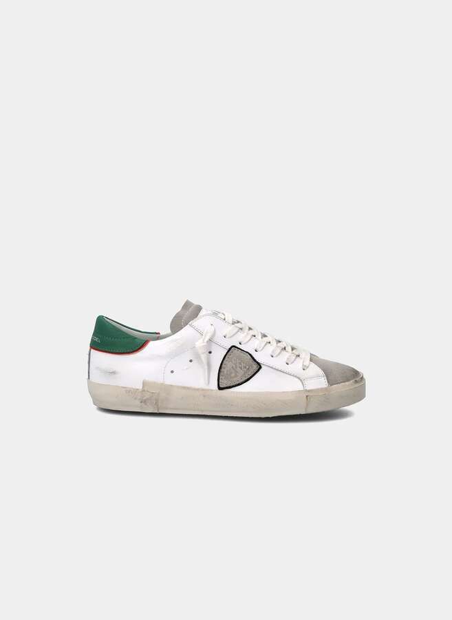 Sneaker Paris low men - white and military green_01