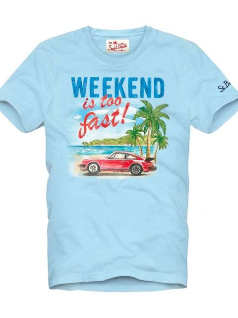 T-Shirt Weekend is too fast! hellblau