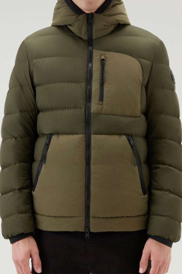 Daunenjacke Lobster Crinkle dark Green_01