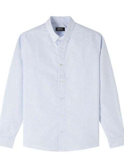 Hemd Greg streifen weiß/blau